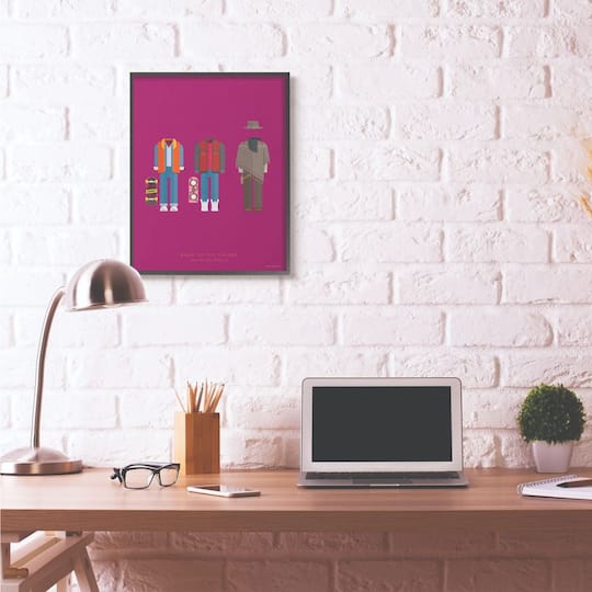 Stupell Industries Back to the Future Famous Characters Fashion Design with Black Frame Wall Accent